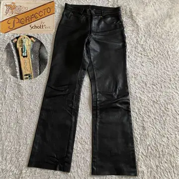 새상품급/90s/W30 schott 604 부츠컷 가죽 USA제 블랙