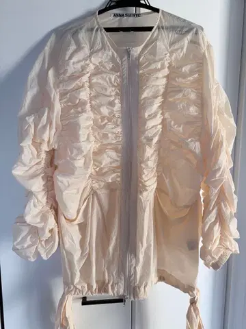 ANNA SUI NYC 프릴 개더 자켓 베이지