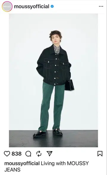 MOUSSY PLAIN JEANS STRAIGHT 그린 26