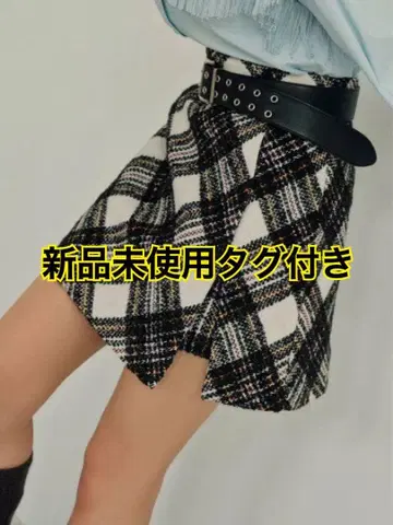 lily brown 릴리 브라운 로빙 체크 스카프 숏 팬츠 White