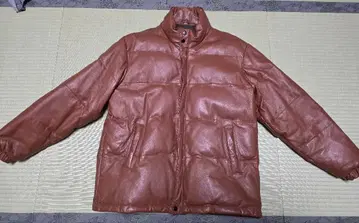 기무라 타쿠야 스타일 브라운 천연 가죽 다운 페더 자켓