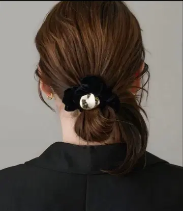 스크런치 벨로아 골드 경사 CHOUCHOU/VELOUR muku