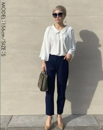 JENNE 제뉴 드레이프감 볼륨 슬리브 블라우스 화이트