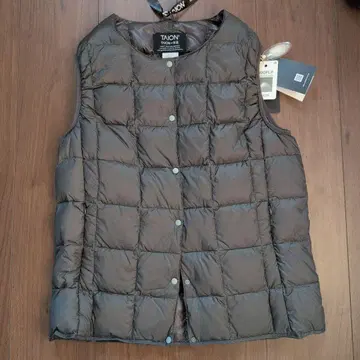 TAION 다운 베스트 다크 브라운