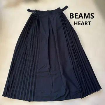 BEAMS HEART 사이드 플리츠 롱 스커트