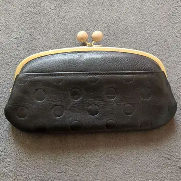 tener 도트 무늬 블랙 장지갑 가마구치