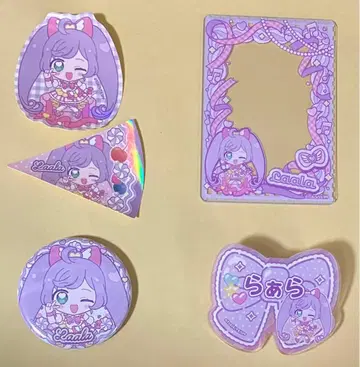 프리파라 캐릭터 배지 카드 케이스 스티커 라라 5세트