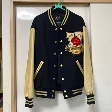 VAN 바시티 자켓 네이비/베이지