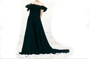 오프숄더 블랙 롱 드레스