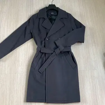 APC 다크 그레이 더블 브레스트 트렌치코트