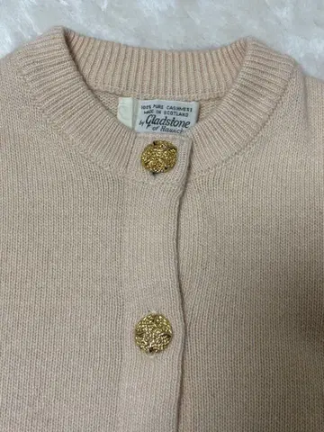 Gladstone 베이지 계열 얇은 오렌지 캐시미어 긴팔 가디건