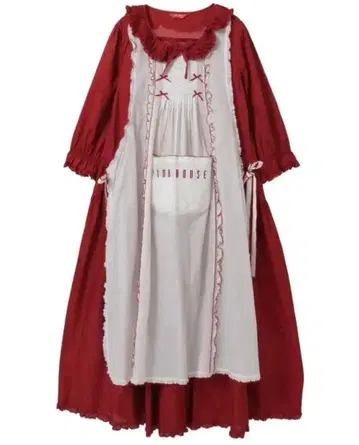 핑크하우스 PINKHOUSE 로브 탭 부착 도트 프린트 원피스