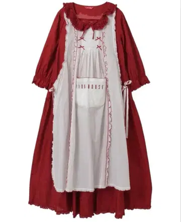 핑크하우스 PINKHOUSE 로브 탭 부착 도트 프린트 원피스