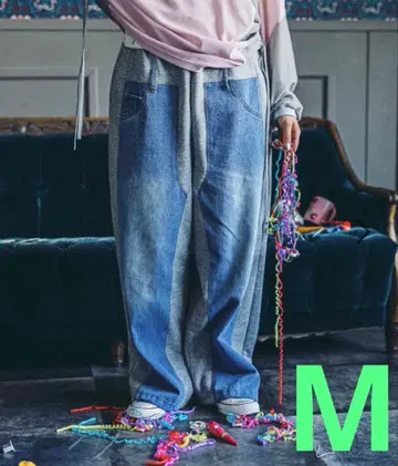 새상품급 [MODE NORM CORE] 데님 패치워크 팬츠 M 니코앤드