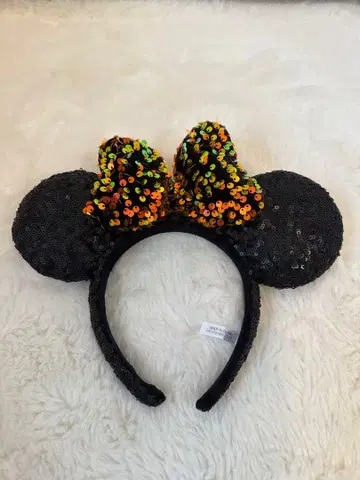 디즈니 리조트 머리띠 할로윈 스팽글 오렌지 블랙