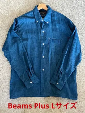BEAMS Plus 플러스 오픈 버튼다운 파나마 더블 거즈 셔츠