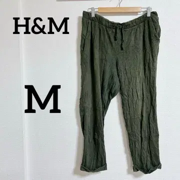 레어 H&M DIVIDED [ M ] 올리브 그린 캐주얼 팬츠 심플