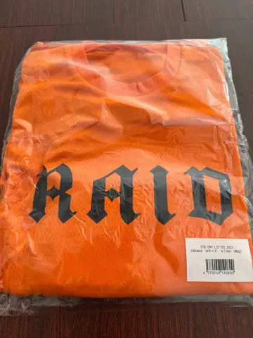 [새상품] RAID 프린트 오렌지 드라이 롱T셔츠