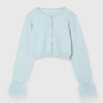 eimy istoire 에이미 이스트 월 페이크 페더 가디건 스카이블루