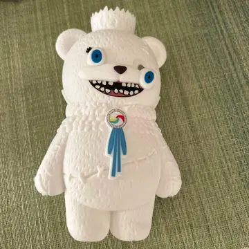 화이트 곰 캐릭터 지퍼 부착