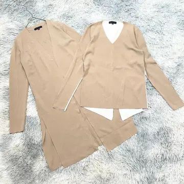 아이씨비/iCB [ S ] 앙상블/롱 가디건 니트탑 절개