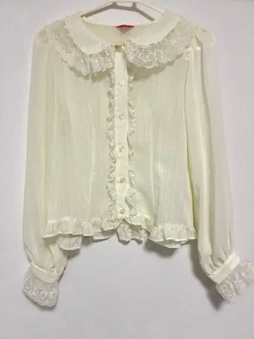 우사쿠먀 레이스 토끼 귀 달린 블라우스 시로