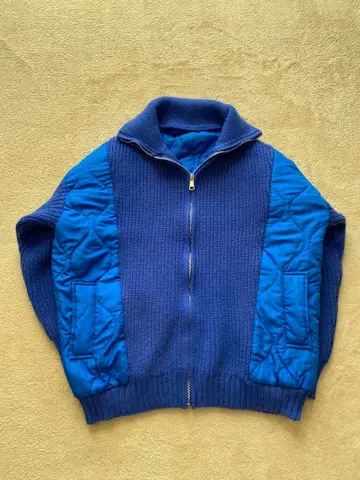 니트 절개 퀼팅 블루종 M 사이즈