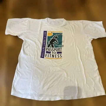 빈티지 여권 디자인 화이트 T셔츠