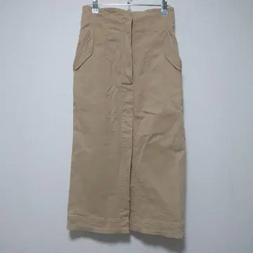 레이빔즈 하이웨스트 타이트 스커트 베이지