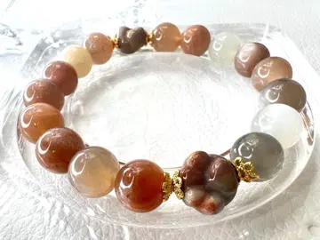 믹스 문스톤 마노 발바닥 팔찌