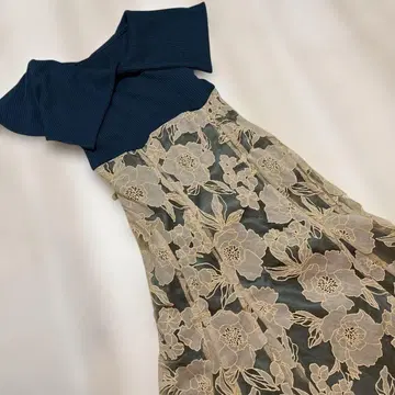 dazzlin 코르셋풍 꽃무늬 레이스 슬리브리스 원피스