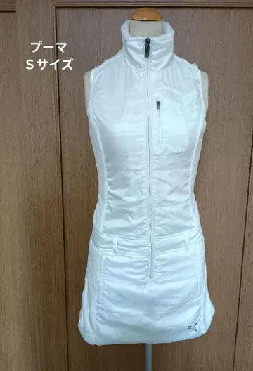 PUMA 화이트 슬리브리스 베스트 원피스