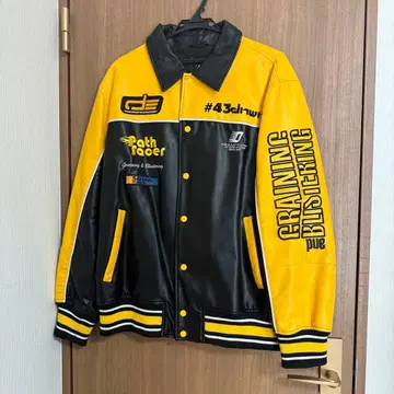 가죽 자켓 블랙/옐로우 컬러 ZARA