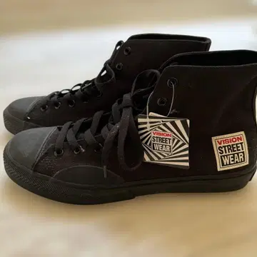 VISION STREET WEAR 블랙 하이컷 스니커즈