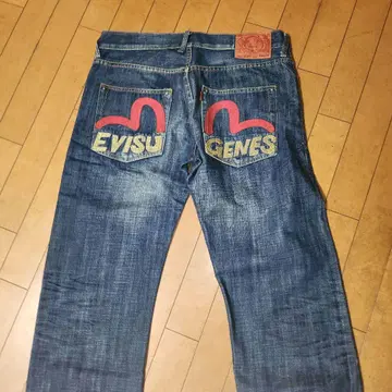 EVISU 하트 자수 데님 34x34