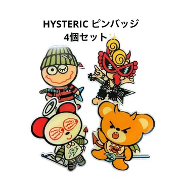 헤이세이 레트로 HYSTERIC ROCKS 히스미니 핀 배지 4개 세트