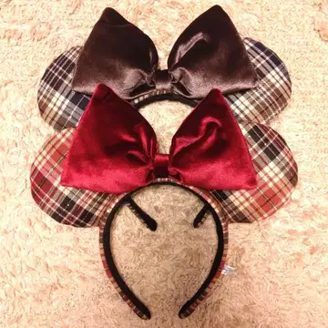 [ 새상품급 ] 신상 디즈니 머리띠 미니 체크 무늬