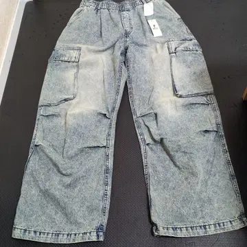 WEGO 데님 이지 와이드 카고 팬츠