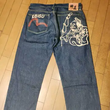 EBISU 자수 데님 청바지 34
