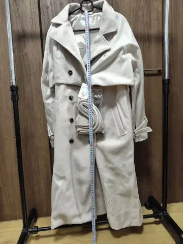 L 사이즈 롱 코트 폴리에스테르 레이온