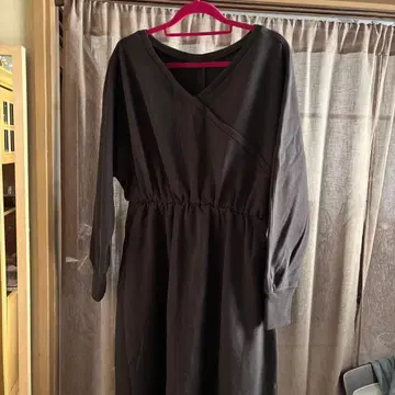 블랙 티셔츠 원피스 긴팔