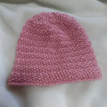 손뜨개질 핑크 비니 모자 s 사이즈