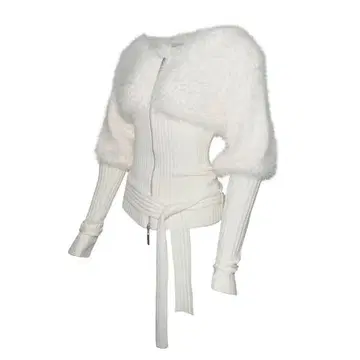 THEREDTHREAD S contrast zip knit 아이보리