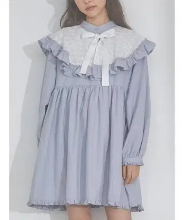 merry jenny 레이스 2way 미니 원피스 블루