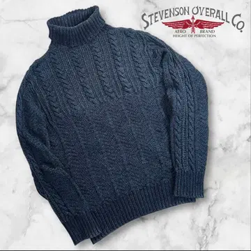 인기 Stevenson overall 인디고 염색 터틀넥 니트