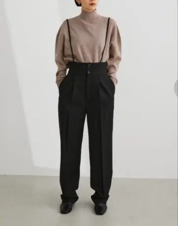 스타일믹서 하이웨스트 서스펜더 팬츠