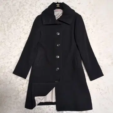 [ 울 ] 프랑슈리페 코트 심플 무지 블랙 M