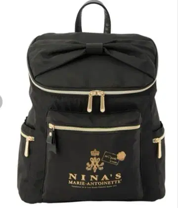 택 포함 새상품 시마무라 아오키 미사코 니나스 백팩 리본 블랙