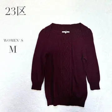 23구 케이블 니트 칠부 소매 스퀘어 넥 심플 캐주얼 무지 구제 의류