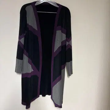 기하학 패턴 오픈 프론트 가디건